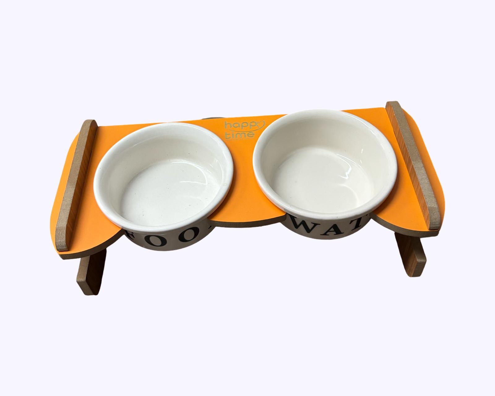 AHŞAP KADEMELİ MODEL MAMA KABI İKİLİ 2x300 ML
